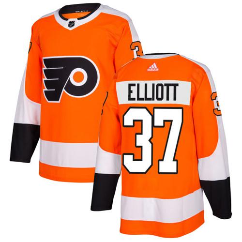 Adidas Flyers #37 Brian Elliott Orange Home Authentic Stitched NHL Jersey - Click Image to Close